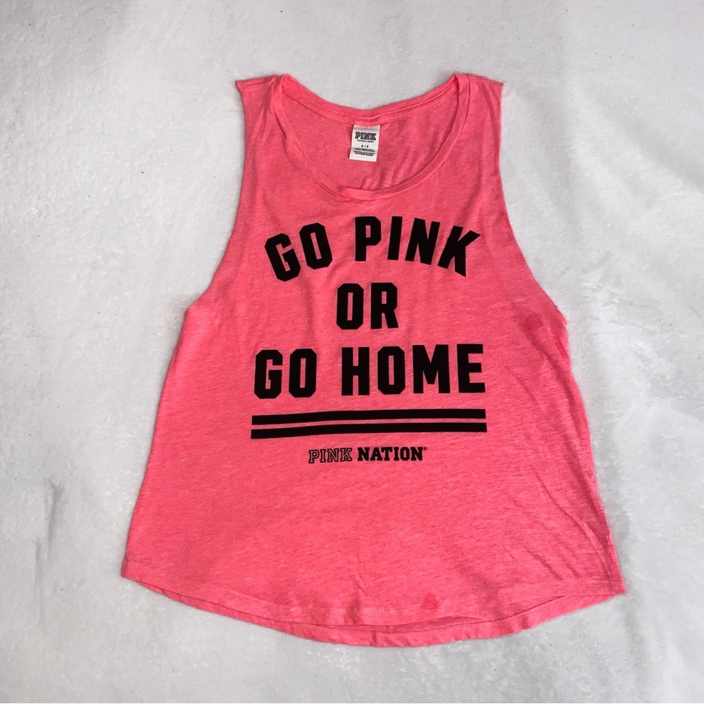 ⭐️3/$20⭐️ VS PINK Bright Pink Graphic Racerback Tank Top